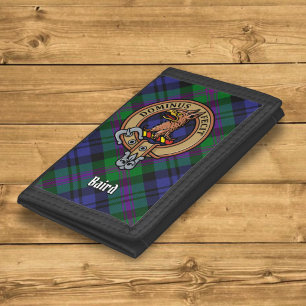 Clan Baird Crest over Tartan Tri-fold Wallet