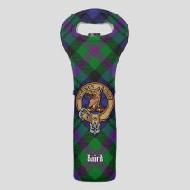 Clan Baird Crest over Tartan Wine Bag