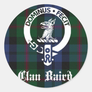 Clan Baird Crest Tartan Classic Round Sticker