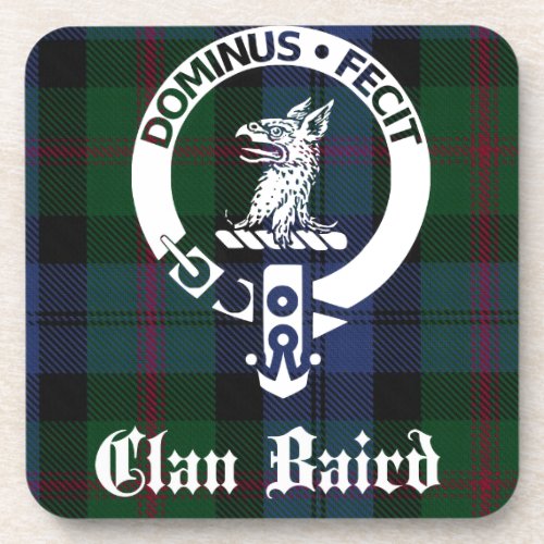 Clan Baird Crest Tartan Coaster