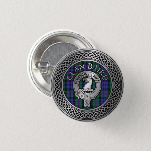 Clan Baird Crest  Tartan Knot Button