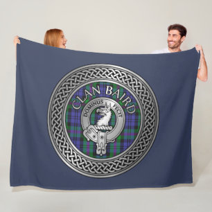 Clan Baird Crest & Tartan Knot Fleece Blanket