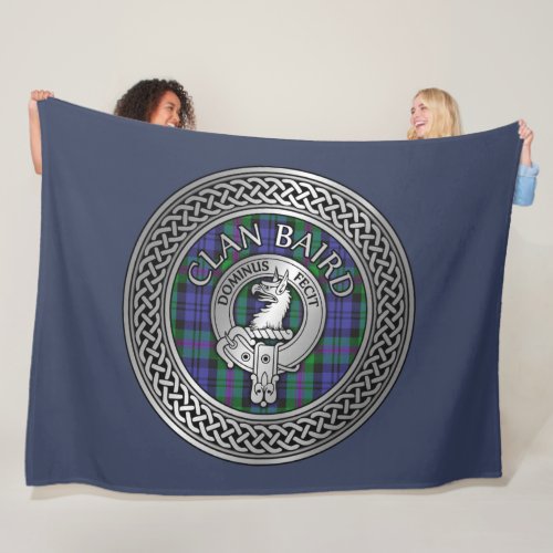 Clan Baird Crest  Tartan Knot Fleece Blanket