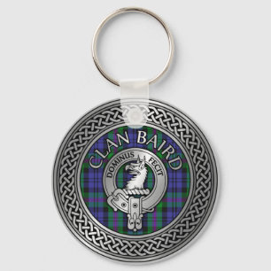 Clan Baird Crest & Tartan Knot Keychain