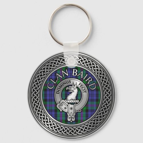 Clan Baird Crest  Tartan Knot Keychain