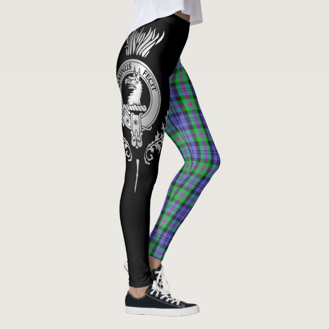 Clan Baird Crest & Tartan Leggings (Right)