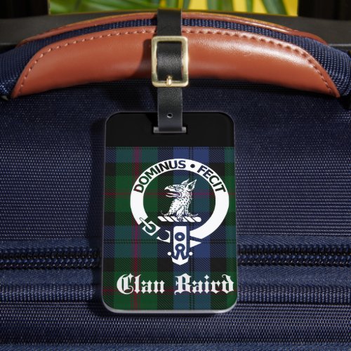 Clan Baird Crest Tartan Luggage Tag
