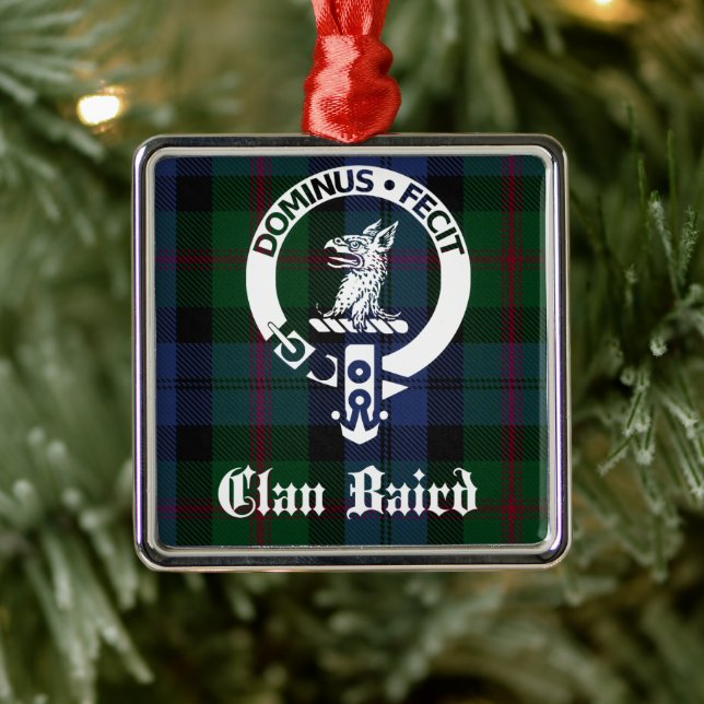 Clan Baird Crest Tartan Metal Ornament (Tree)