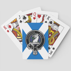 Clan Baird Crest & Tartan on Saltire Bicycle Playi Poker Cards