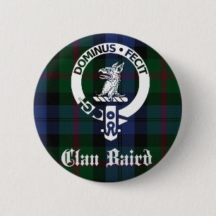Clan Baird Crest Tartan Pinback Button