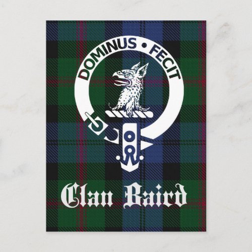 Clan Baird Crest Tartan Postcard