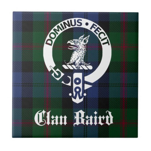 Clan Baird Crest Tartan Tile