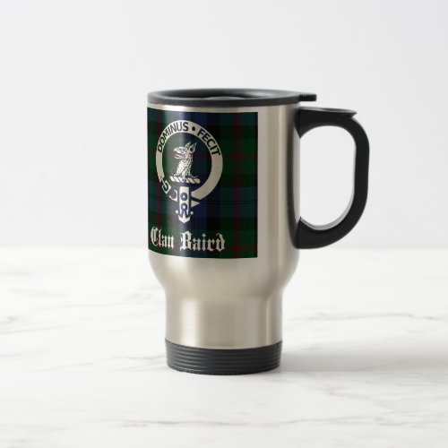 Clan Baird Crest Tartan Travel Mug