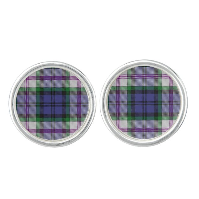 Clan Baird Dress Tartan Cufflinks (Front)