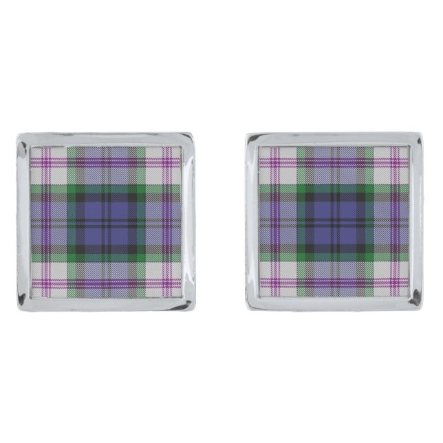 Clan Baird Dress Tartan Cufflinks (Front)