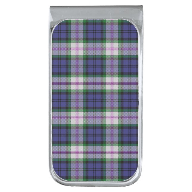 Clan Baird Dress Tartan Silver Finish Money Clip (Front Vertical)
