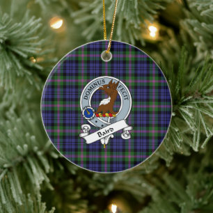 Clan Baird Modern Badge Tartan Plaid Ceramic Ornament