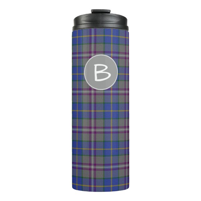 Clan Baird Plaid Monogrammed Thermal Tumbler (Front)