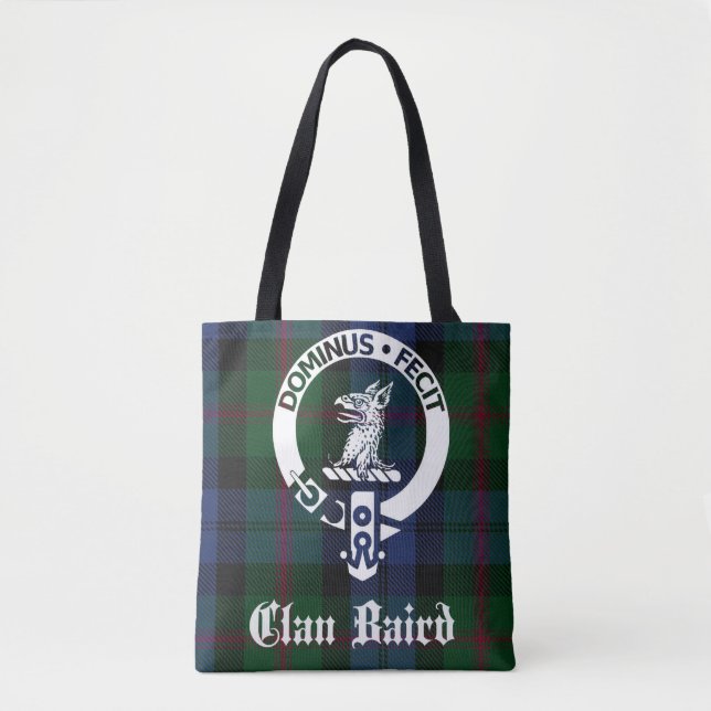 Clan Baird Tartan Crest Tote Bag (Front)