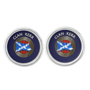 Clan Baird Tartan Knot & Flag Cufflinks