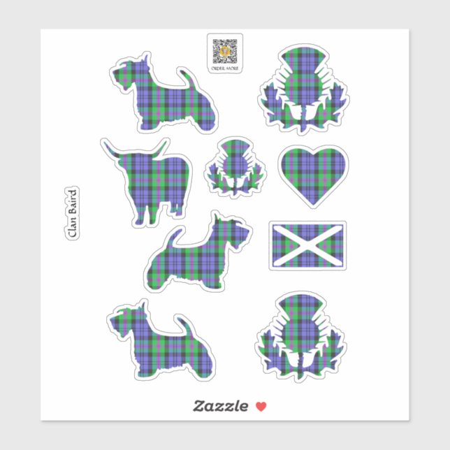 Clan Baird Tartan Sticker (Sheet)