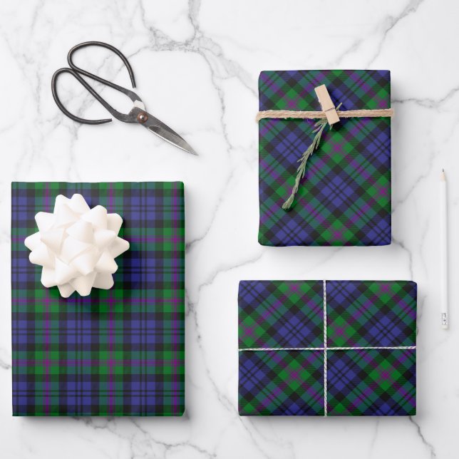 Clan Baird Tartan Wrapping Paper Sheets (Front)