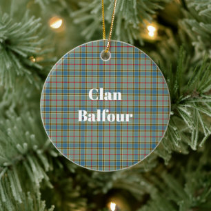 Clan Balfour Tartan Ceramic Ornament