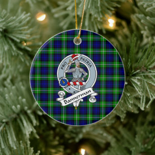 Clan Bannerman Badge Tartan Plaid Ceramic Ornament