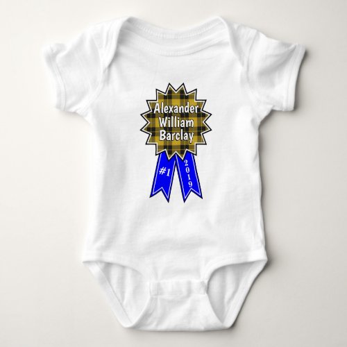Clan Barclay 1 Award Blue Ribbon Baby Bodysuit