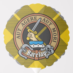 Clan Barclay Crest over Dress Tartan Balloon