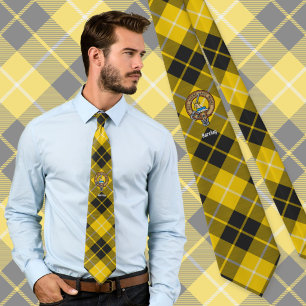 Clan Barclay Crest over Dress Tartan Neck Tie