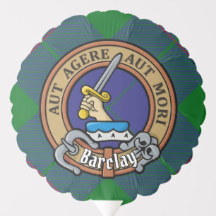 Clan Barclay Crest over Tartan Balloon