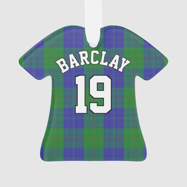 Clan Barclay Hunting Tartan Christmas Jersey Ornament (Back)