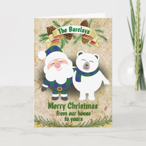 Clan Barclay Hunting Tartan Plaid Christmas Holiday Card