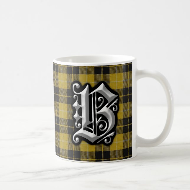 Clan Barclay Letter B Monogram Dress Tartan Coffee Mug (Right)