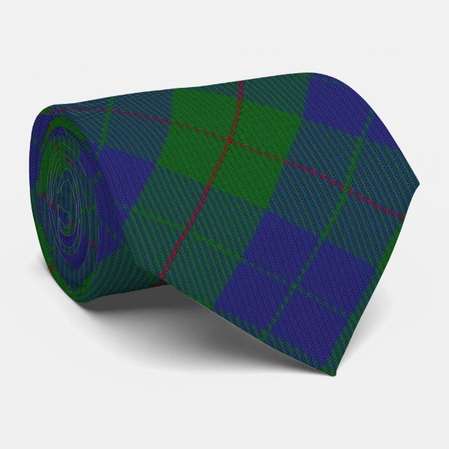 Clan Barclay Letter B Monogram Hunting Tartan Neck Tie (Rolled)