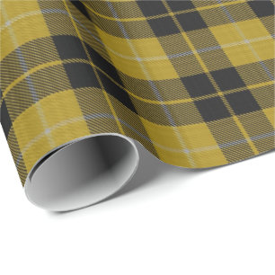 Clan Barclay Scottish Dress Yellow Black Tartan Wrapping Paper