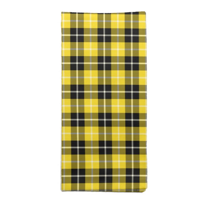 Clan Barclay Yellow and Black Scottish Tartan Napkin (Folded)