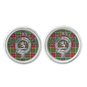 Clan Baxter Crest & Tartan Cufflinks