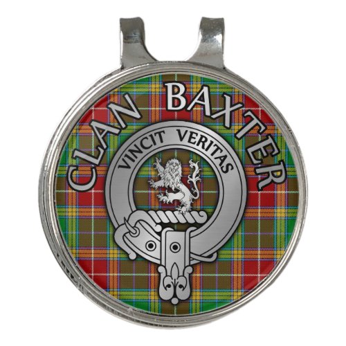 Clan Baxter Crest  Tartan Golf Hat Clip