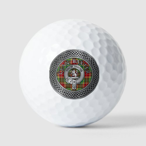 Clan Baxter Crest  Tartan Knot Golf Balls