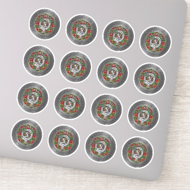 Clan Baxter Crest & Tartan Knot Sticker (Detail)