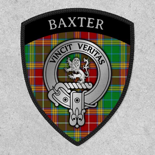 Clan Baxter Crest  Tartan Shield Patch