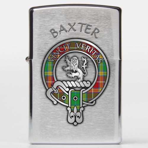 Clan Baxter Crest  Tartan Zippo Lighter