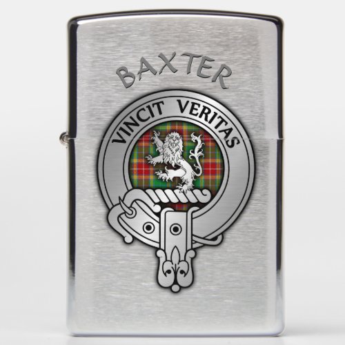 Clan Baxter Crest  Tartan Zippo Lighter