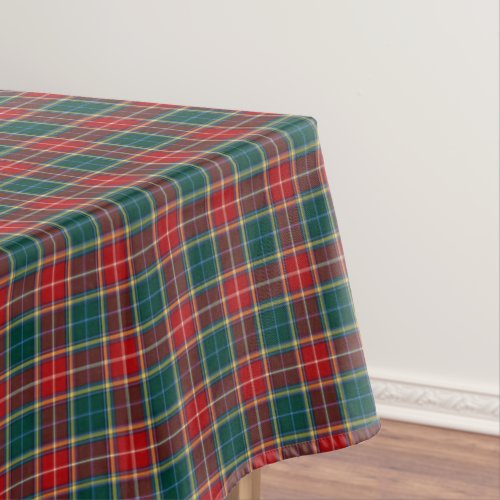 Clan Baxter Tartan Forest Green and Red Plaid Tablecloth