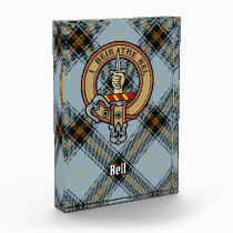 Clan Bell Crest over Tartan Acrylic Award