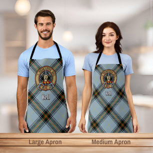 Clan Bell Crest over Tartan Apron