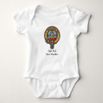 Clan Bell Crest over Tartan Baby Bodysuit