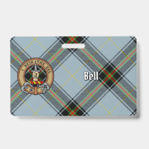 Clan Bell Crest over Tartan Badge